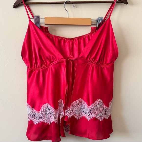Victoria’s Secret| NEW VS 2-Piece Red Lace Trim Satin Cami Set Sz XL NWOT - Picture 6 of 7
